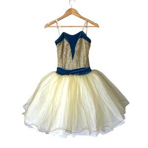 Elegant Blue and Cream Mini Dress